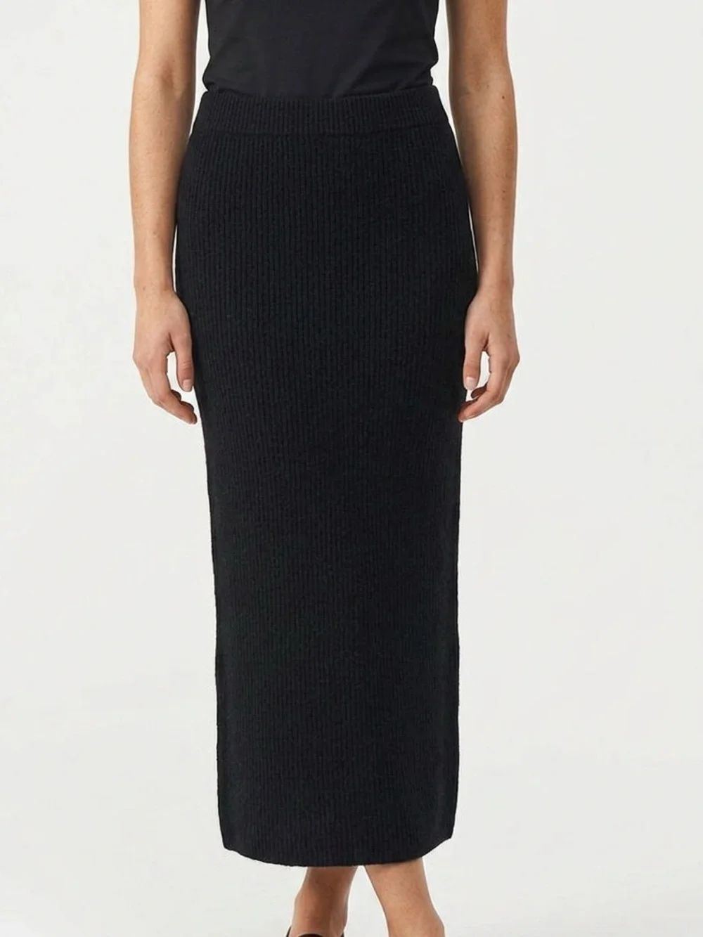 FREE PEOPLE | FP BEACH Black Ribbed Knit Maxi Skirt Women's Size Medium